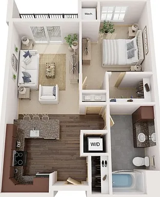 Floor Plan B1 | Elan | Apartments in Fitchburg, WI Floor Plan B1 | Elan | Apartments in Fitchburg, WI