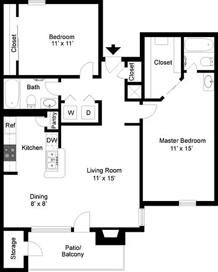 Westborough Crossing - The Morgan - 2 Beds - 2 Baths - 863 Sq. ft.