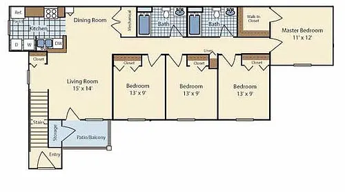 Floor plan 4BR Upstairs