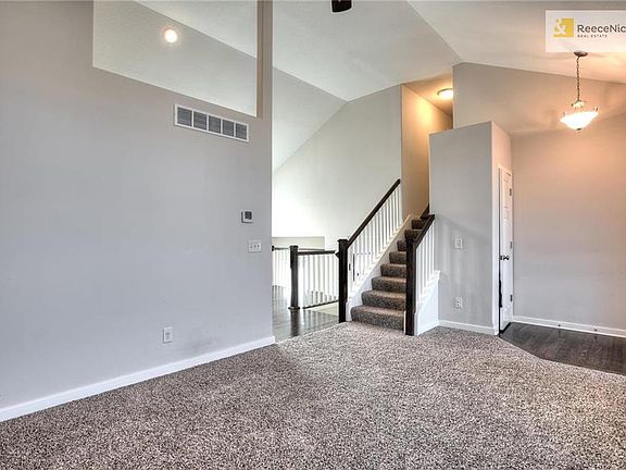 Great room with vaulted ceiling