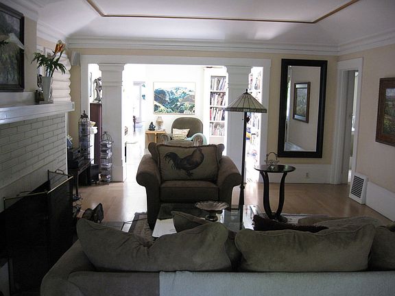 Living room and library