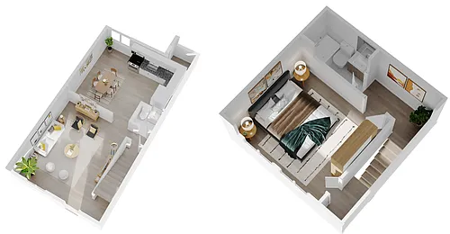 Floor plan 1 Bedroom 1.5 Bath Classic