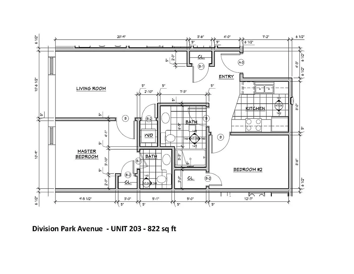Floor plan 2bd 60A 203
