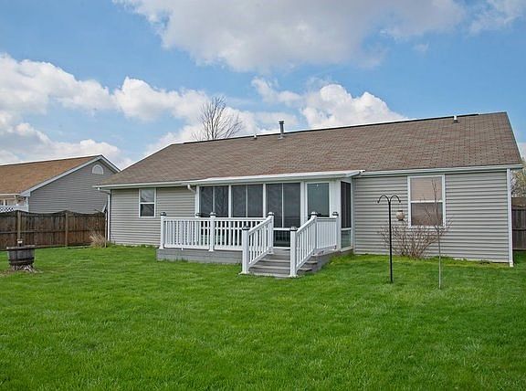 Fenced in back yard on spacious lot.