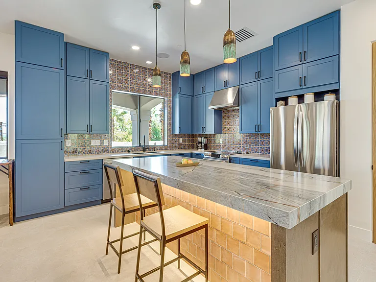 Modern kitchen with beverage refrigerator, dishwasher, water filter, etc. Completely remodelled in 2025.