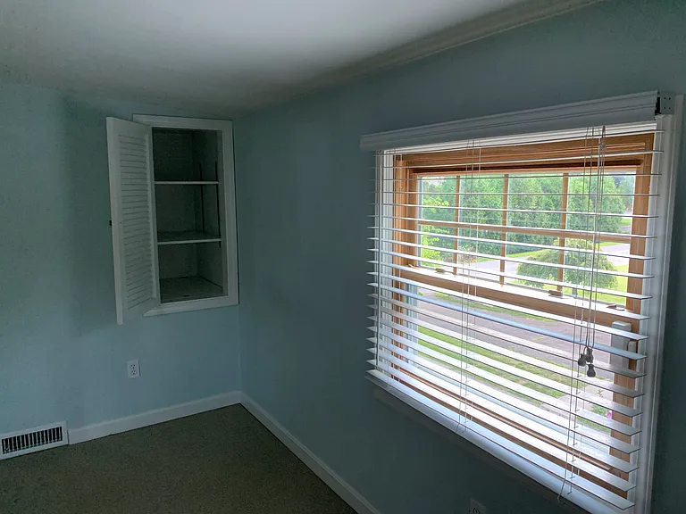 Built-in storage in primary bedroom