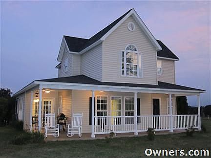 Front of house in evening