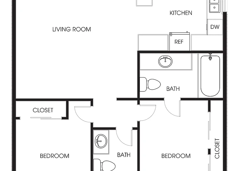 LIV @ University - Two Bedroom Floor Plan LIV @ University - Two Bedroom Floor Plan