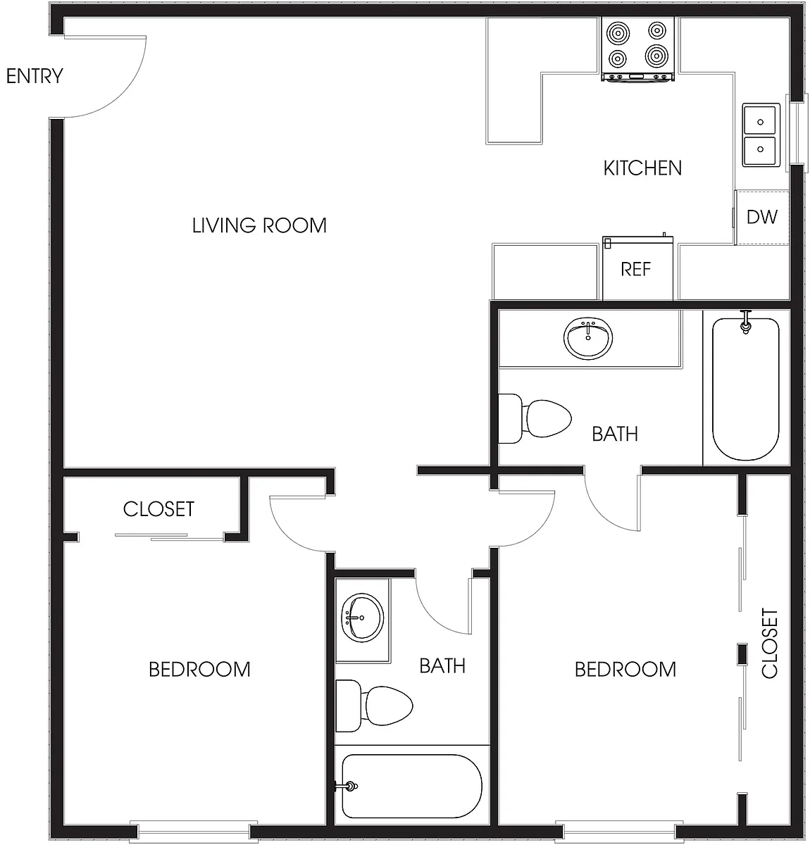 Floor plan 2 BR PR