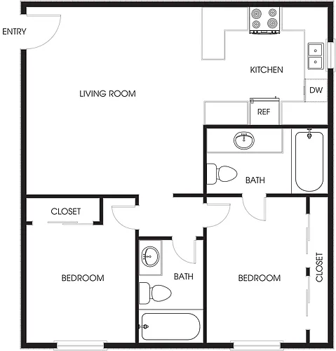 Floor plan 2 BR PR
