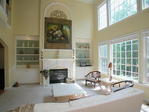Great room with gas fireplace and built-in cabinets