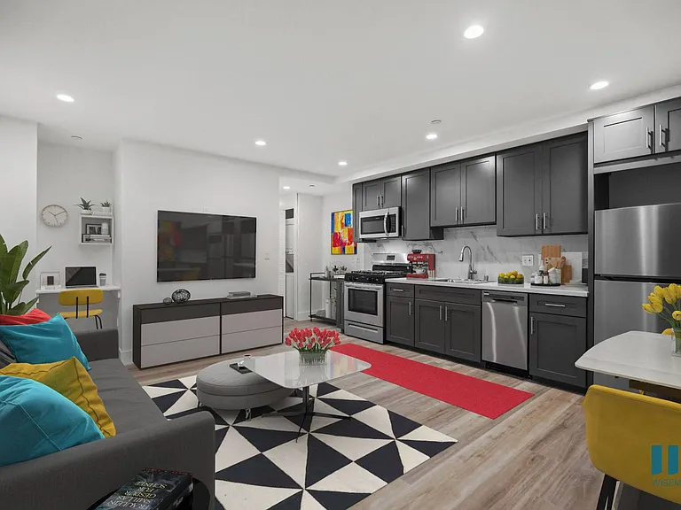 Open-Concept Kitchen, Dining, and Living Room Space