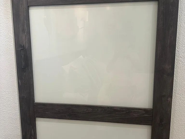 barn door to closet in bedroom