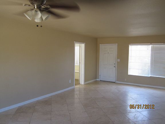 Living area with travertine tile