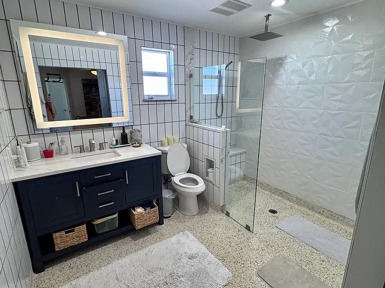 Primary bathroom with walk in shower
