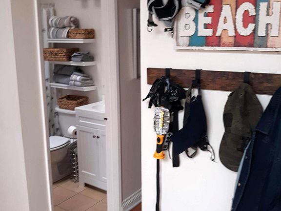 on entry kitchen to the left and bedrooms to the right