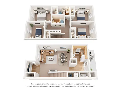 Floor plan Four Bedroom Townhome