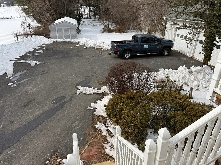 Large deck, detached garage, shed