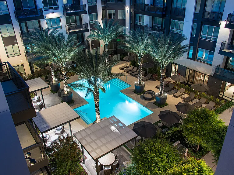 Enjoy views of the courtyard from your private balcony