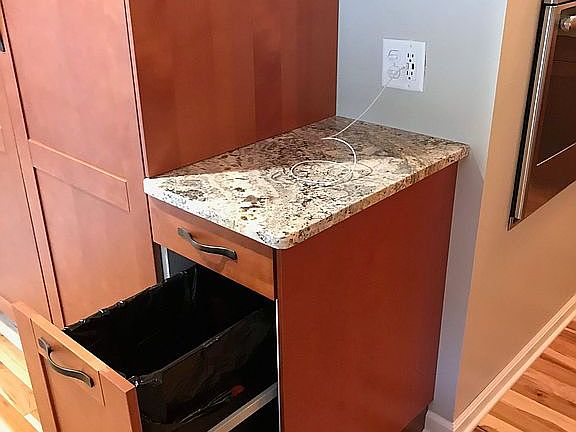 enclosed trash can/USB wall 