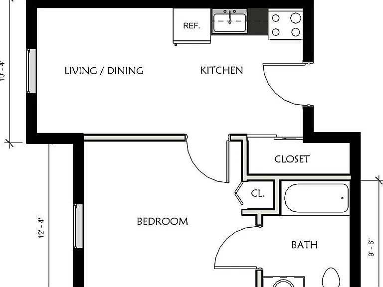 1 Br - E Floorplan 1 Br - E Floorplan