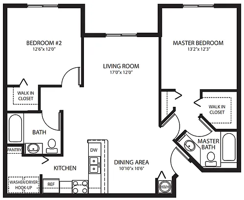 Floor plan 2 Bed 2 Bath