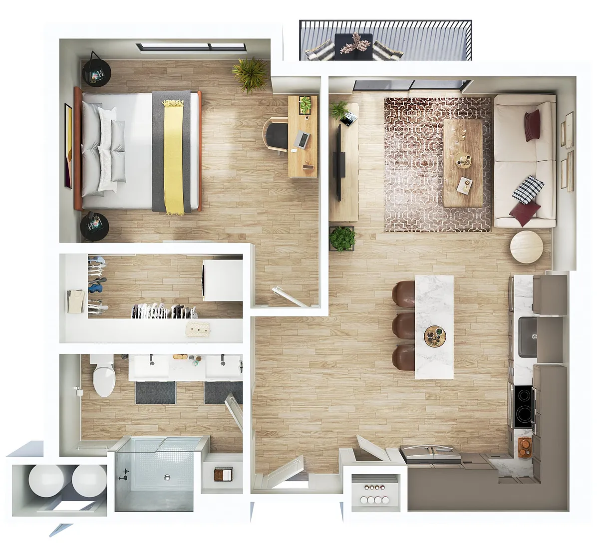 Floor plan Redland- 1BR/1BA