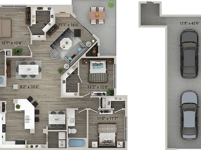 3X2 1550 sqft - C2 with garage 3X2 1550 sqft - C2 with garage