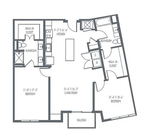 Floor plan D4 - Two Bedroom