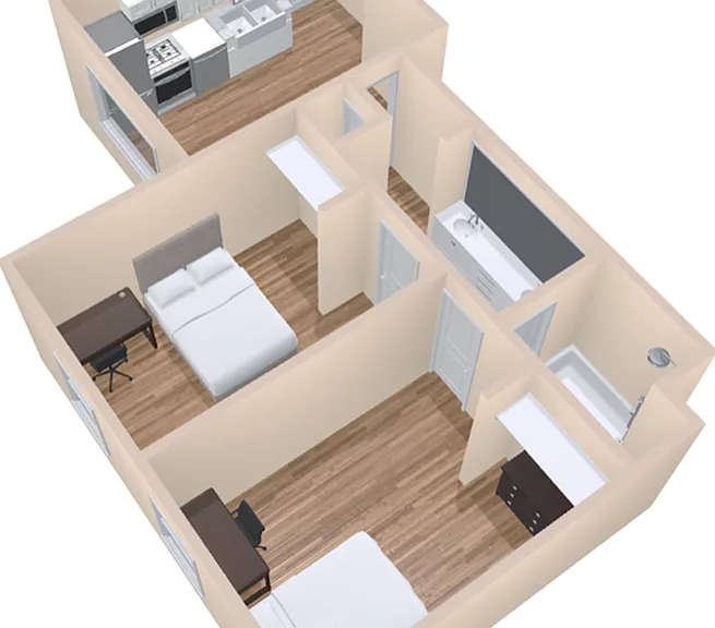 2 Bedroom Suite 600 sqft 2 Bedroom Suite 600 sqft
