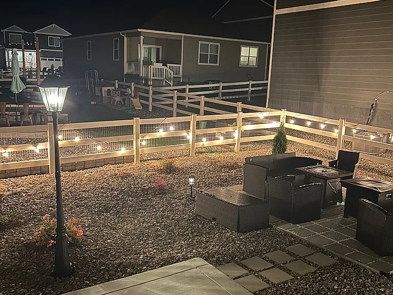Backyard at night
