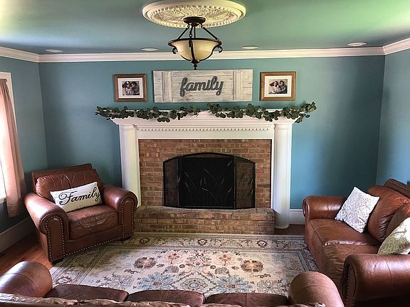 Living room with fire place