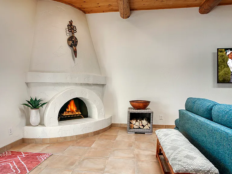 Relax & Unwind - More than one seating option for enjoying a wood-burning fireplace.