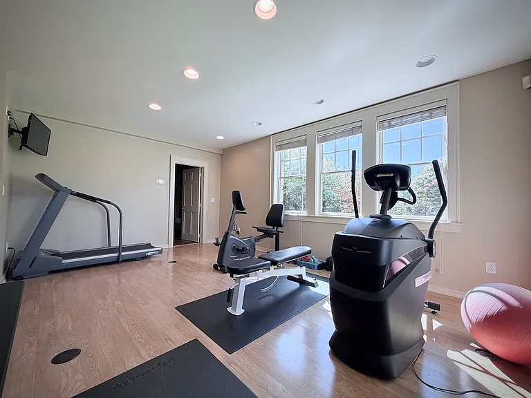 The exercise room at Eden is sunny and spacious.
