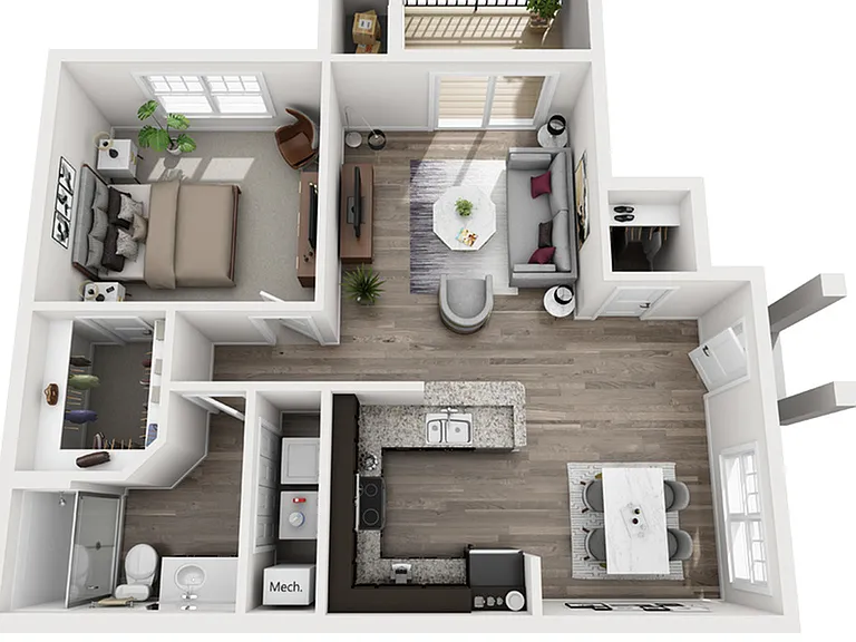 1 Bedroom/1 Bathroom Mid1x1