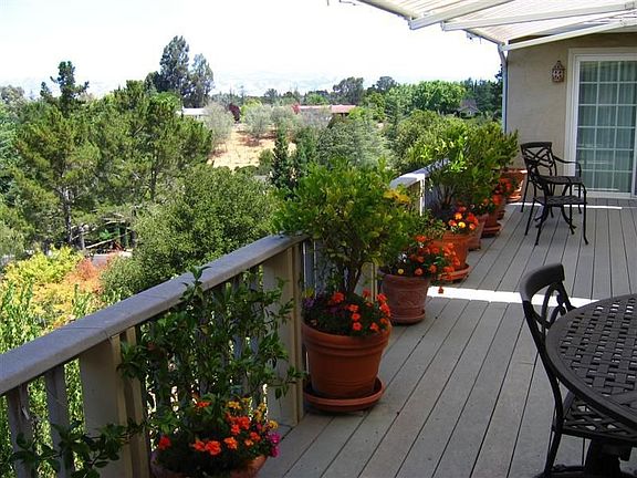 Deck w/awnings and view