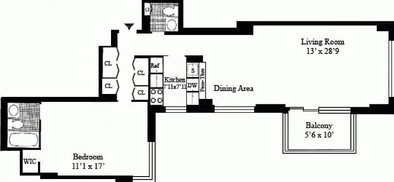 2nd image of 347 W 57th St APT 16F
