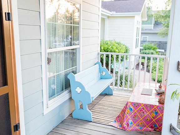 One front porch seating area