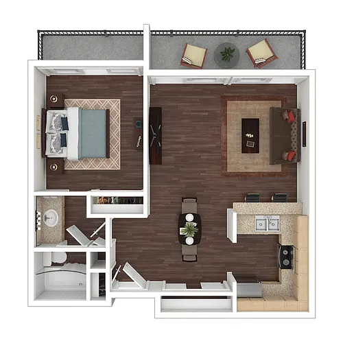 Floor plan 1T - The Tides at Marina Harbor