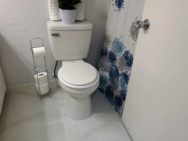 New marble flooring in bathroom
