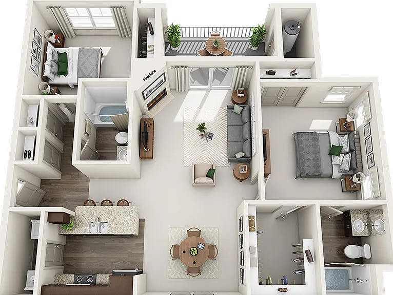 The Reserve at the Boulevard - C - 2 Beds - 2 Baths - 1171 Sq. ft.