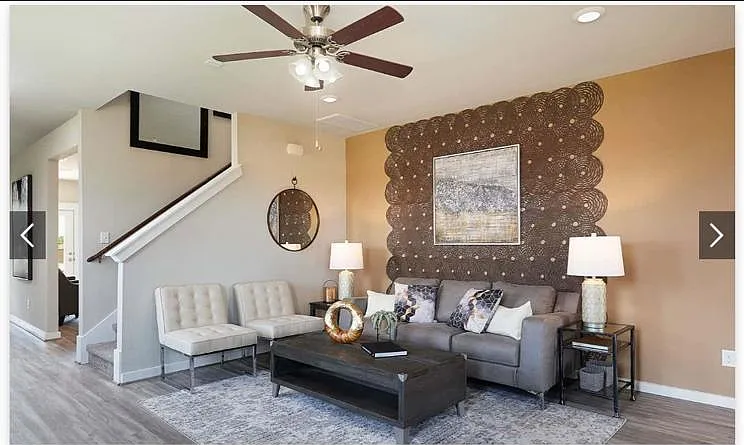 Model home picture for furniture arrangement reference only