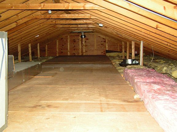 Floored attic space for storage
