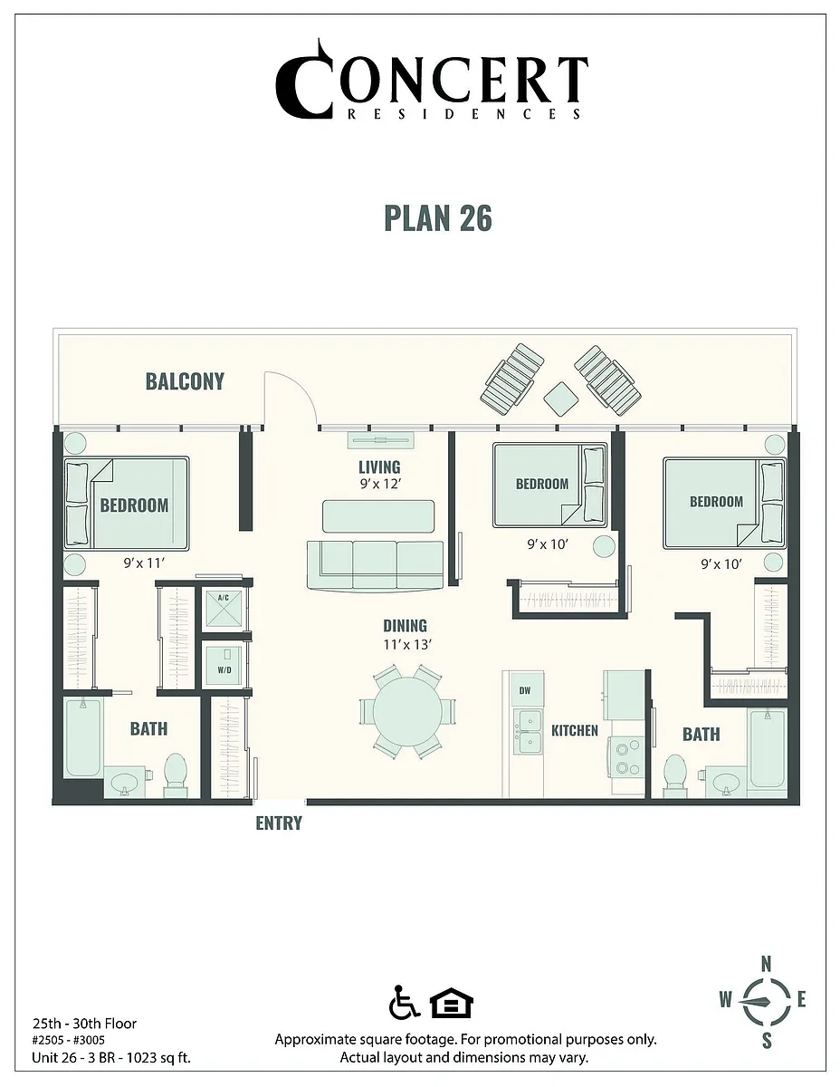 Floor plan Concert 26 3x2