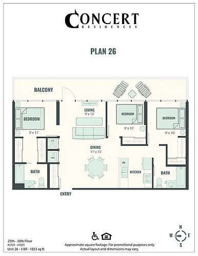 Floor plan Concert 26 3x2