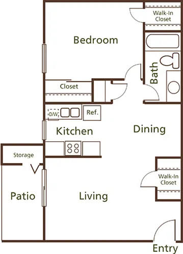 Floor plan One Bedroom A