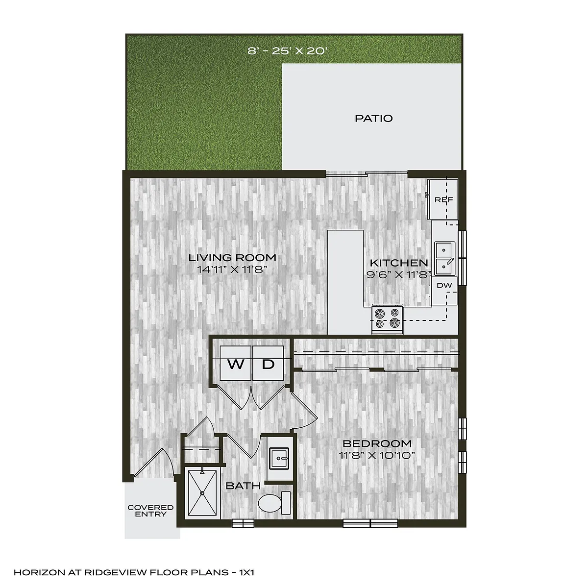 Floor plan 1 Bed 1 Bath