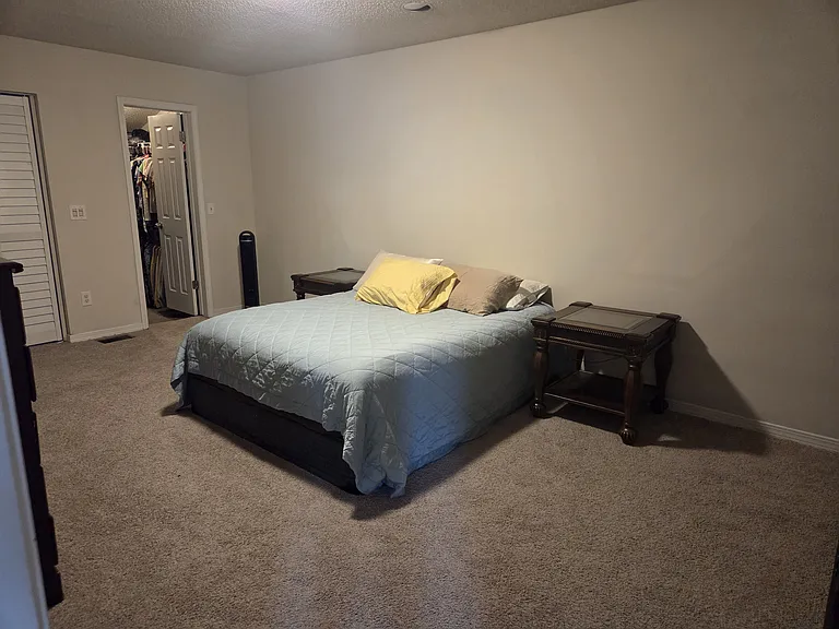 Master bedroom. Closet to the right, office area to the left.