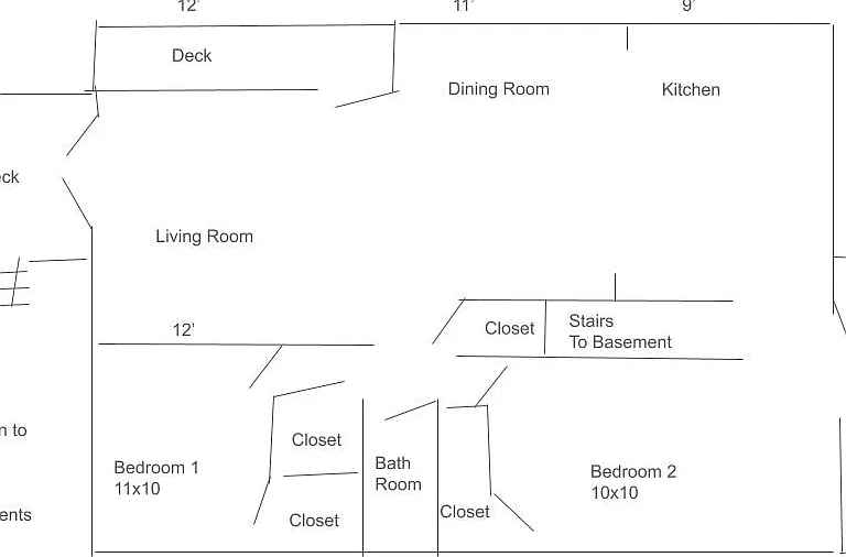 Upstairs - Layout and Rough Sizes
