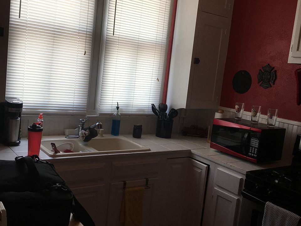 Kitchen with large walk in pantry.